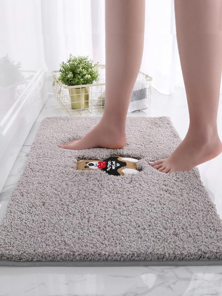 Antypoślizgowa mata do kąpieli dywan pod prysznic dla wygody i lepszej stabilności, odporny na pleśń i plamy, antypoślizgowy spód, gdy woda przepływa prosto przez prostokąt, brązowy, 1 50 x 80 cm + 60 x 90 cm