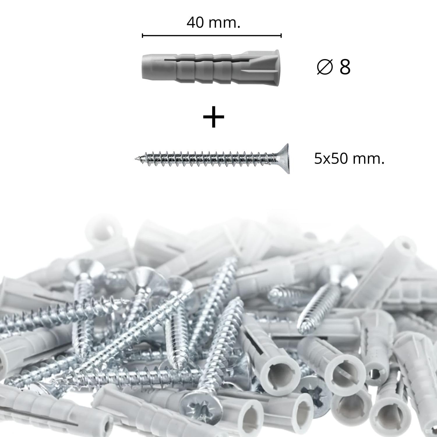 Tasselli in Nylon UV Fisher Con Espansione a 3 Settori Multiuso Con Sistema Antispanatura Alta Tenuta Diametro a Scelta ⌀ 6/8/10 Alta Qualita Made In Italy (500, Diametro 8mm)