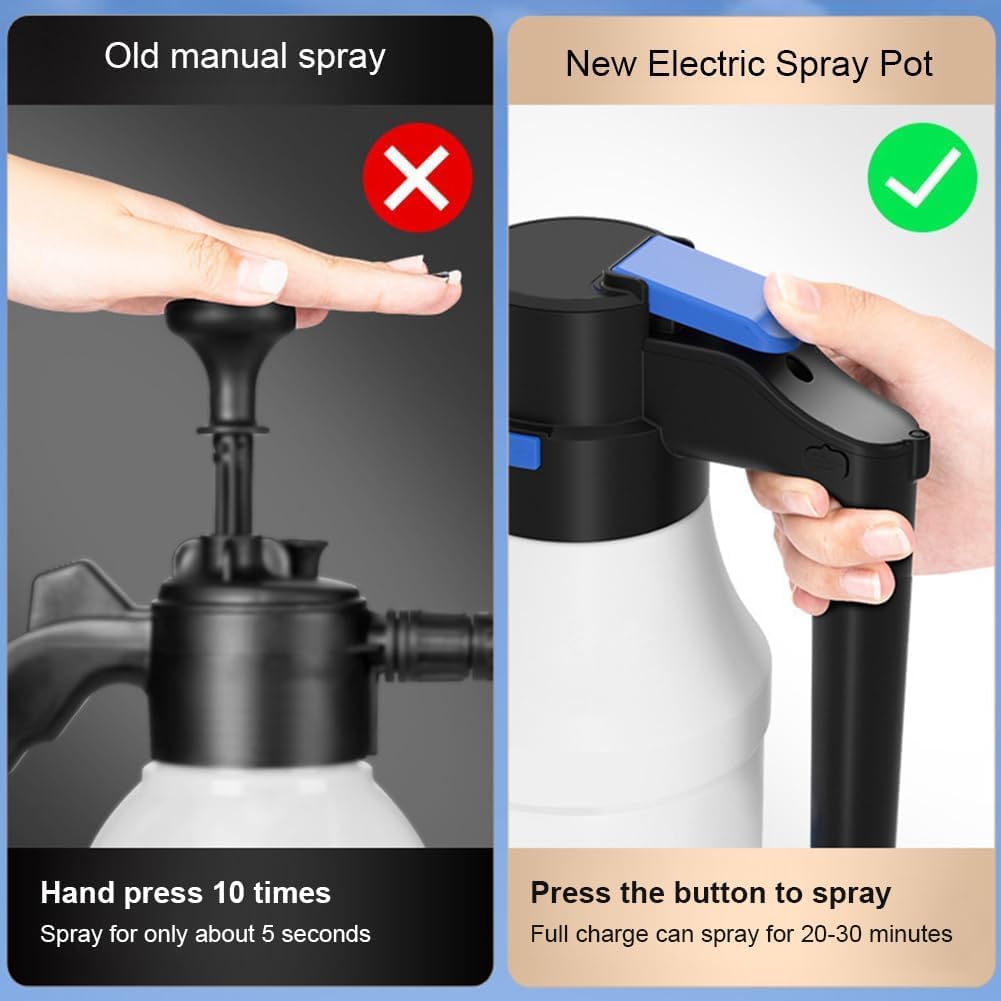Pulvérisateur à Mousse Électrique 1,5 L pour Voiture, Pompe Canon à Pression, Lavage Auto Jardin