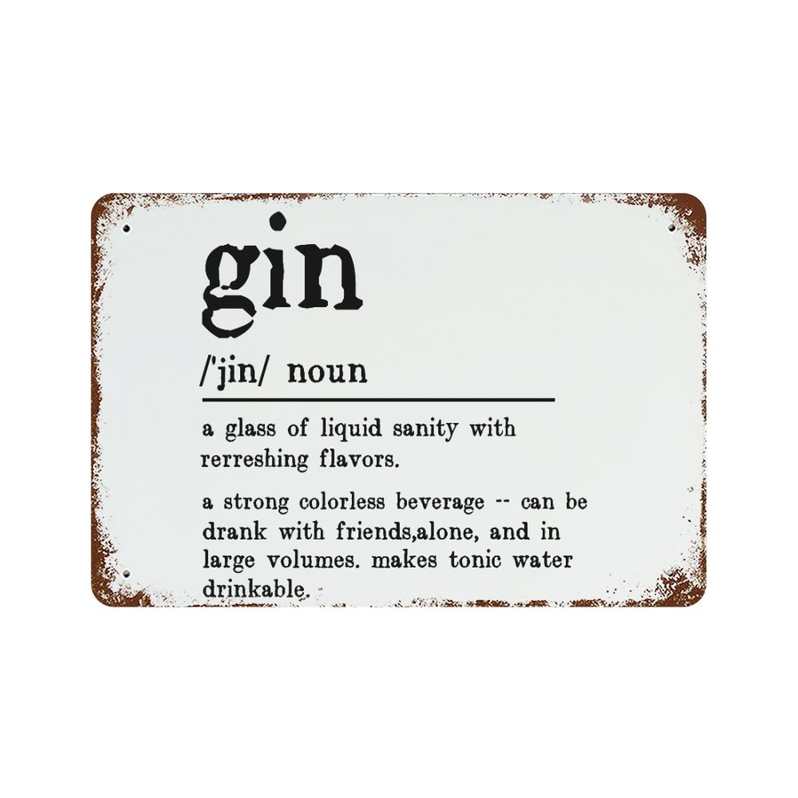 Panneau de route bar Gin Description pour decorer un coin bistrot de maison