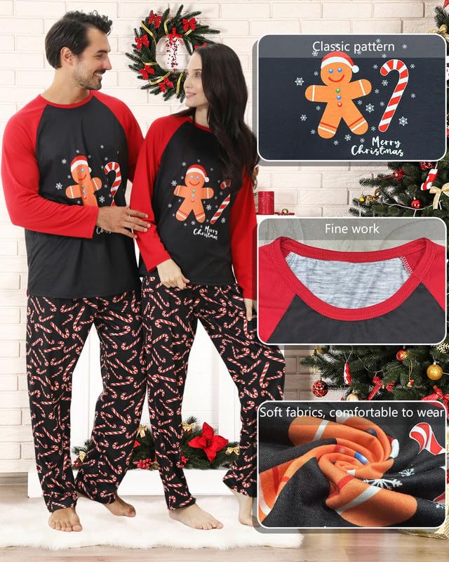 Pigiami Natalizi per Tutta la Famiglia, Pigiama Natale Famiglia Invernale Pigiama Natalizio, Manica Lungo Donna Uomo Pigiami di Natale Famiglia, Pigiami Natale Coppia Pigiama Natale Bambino Bambina