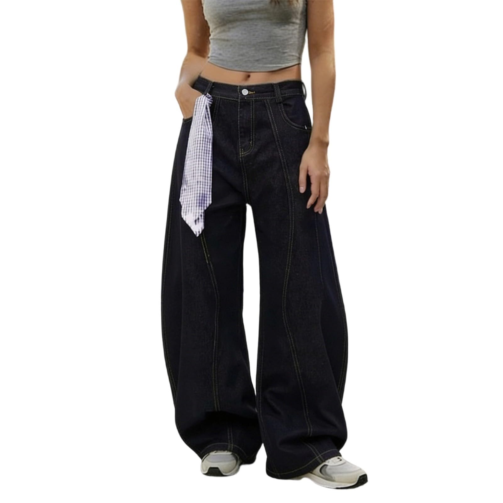 Baggy dżinsy damskie, wysoka talia, Boyfriend, dziewczęce, spodnie dżinsowe, hip hop, proste, vintage, denim, szerokie nogawki, luźne, streetwear, spodnie rekreacyjne