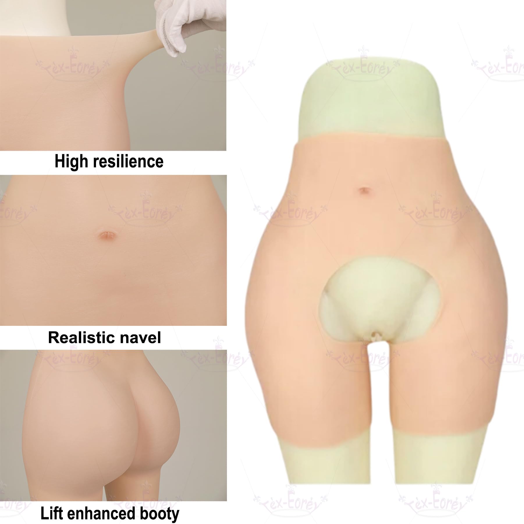 Panty Levantacola De Silicona con Caderas, Short Moldeador De Cuerpo con Diseño De Entrepierna Abierta, Almohadillas De Cadera, Bragas De Realce para Drag Queen