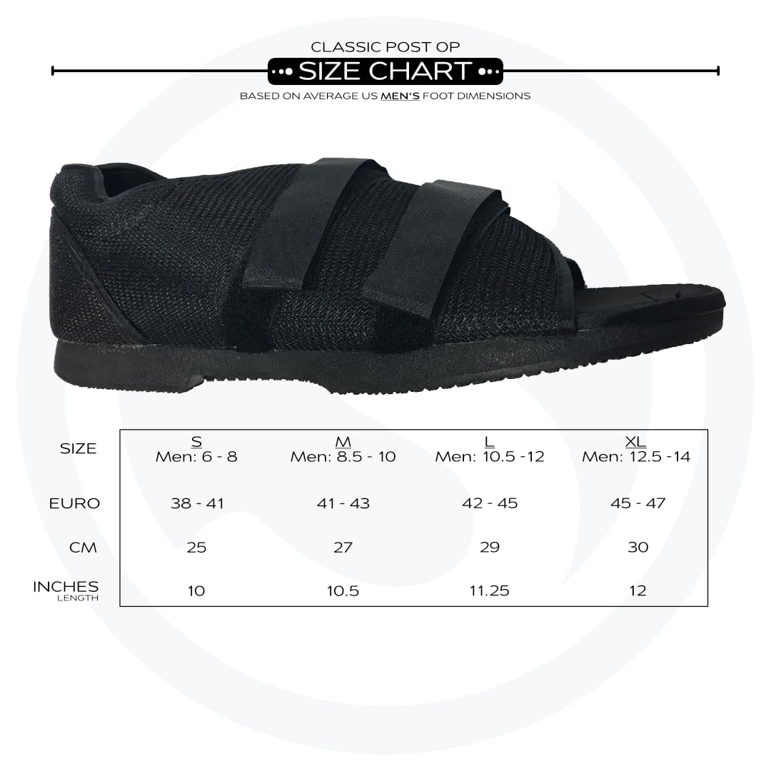 SoleAid Post-Op Recovery Shoe - Men's Round Toe Orthopedic Protective Foot Brace - Adjustable Lightweight Post-Surgical Walking Shoe (Mens: 8.5-10)