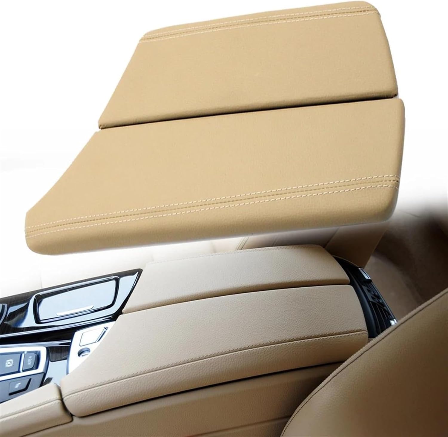 Center Console Armrest Cover Car Center Console Storage Case Armrest Box Cover Replacement for BMW 5 Series F10 F11 F18 520 523 525 528 530 10-17(A Oyster)