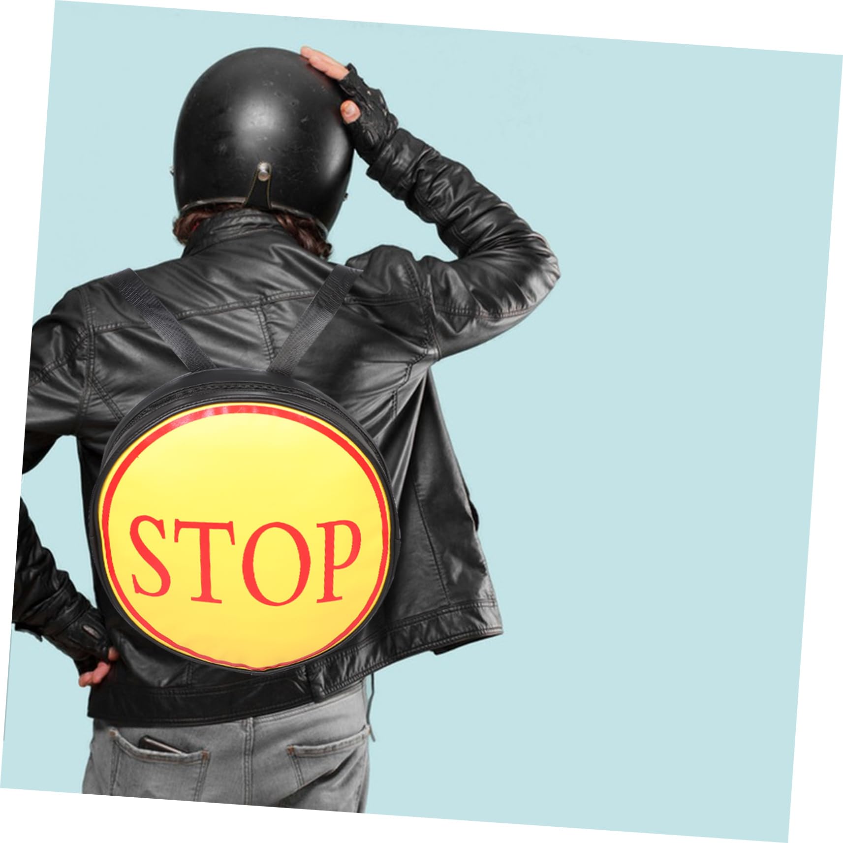 Zaino da Moto in Pu Tracolla Ergonomica, Design Stampato Unico, per Viaggi in Spostamenti Quotidiani