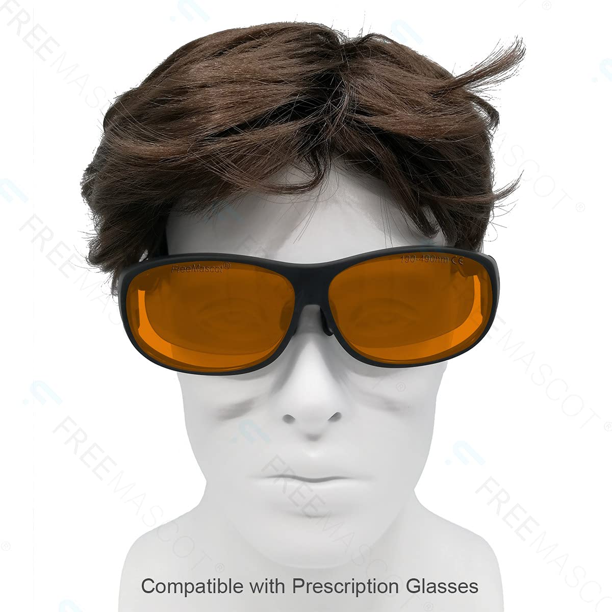 Freemascot Schutzbrille OD 6+, Wellenlänge, UV-Licht/Anti-Blaulicht, blockierende Schutzbrille für Laserlicht mit 405 nm, 445 nm, 450 nm, 473 nm