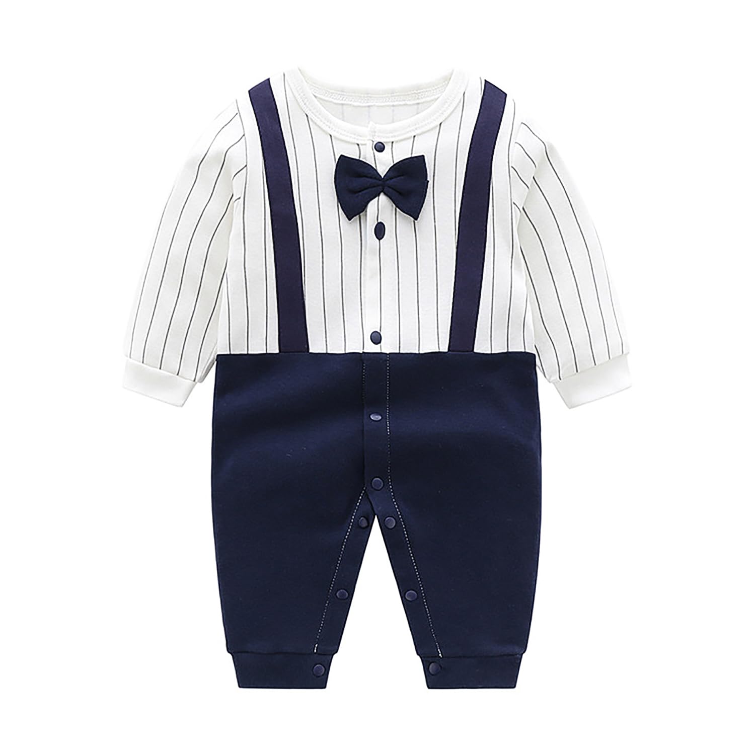 Pagliaccetto Neonato Elegante Con Papillon - Tuta Battesimo E Cerimonie