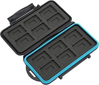 Memory Card Case Waterproof Shockproof Memory Card Carrying Case with ABS Thermoplastic Rubber Waterproof Case Protector for MSD Cards