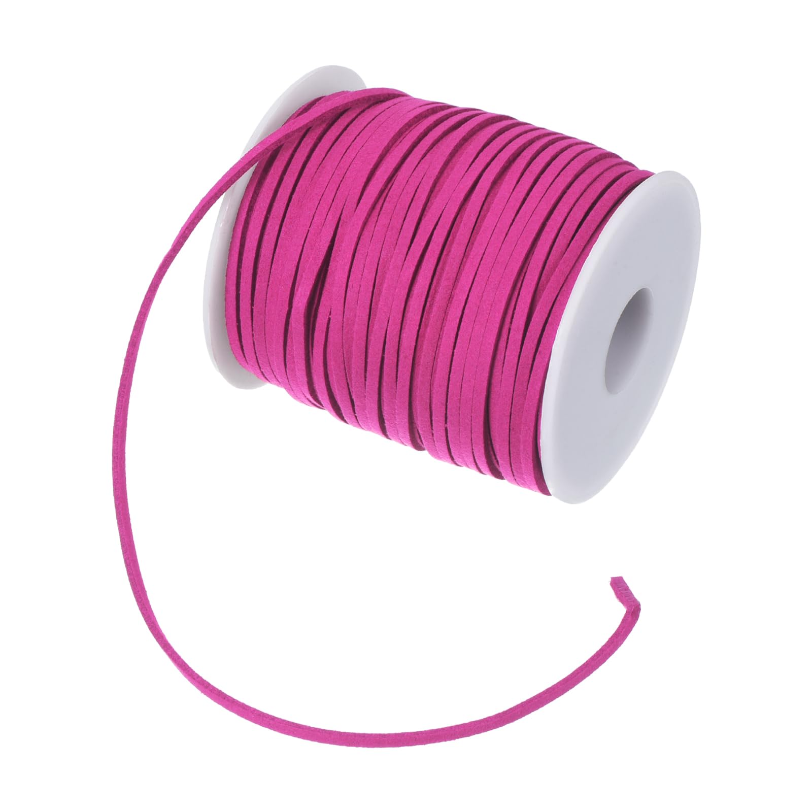 PATIKIL 0.1" x 49 Yards Suede Lace Cord Ribbon Suede Cord Faux Leather Cord Leather Crafts Lace Floral Velvet Flower Bundle Ribbon For DIY Gift And Bouquet Packaging Raspberry Red
