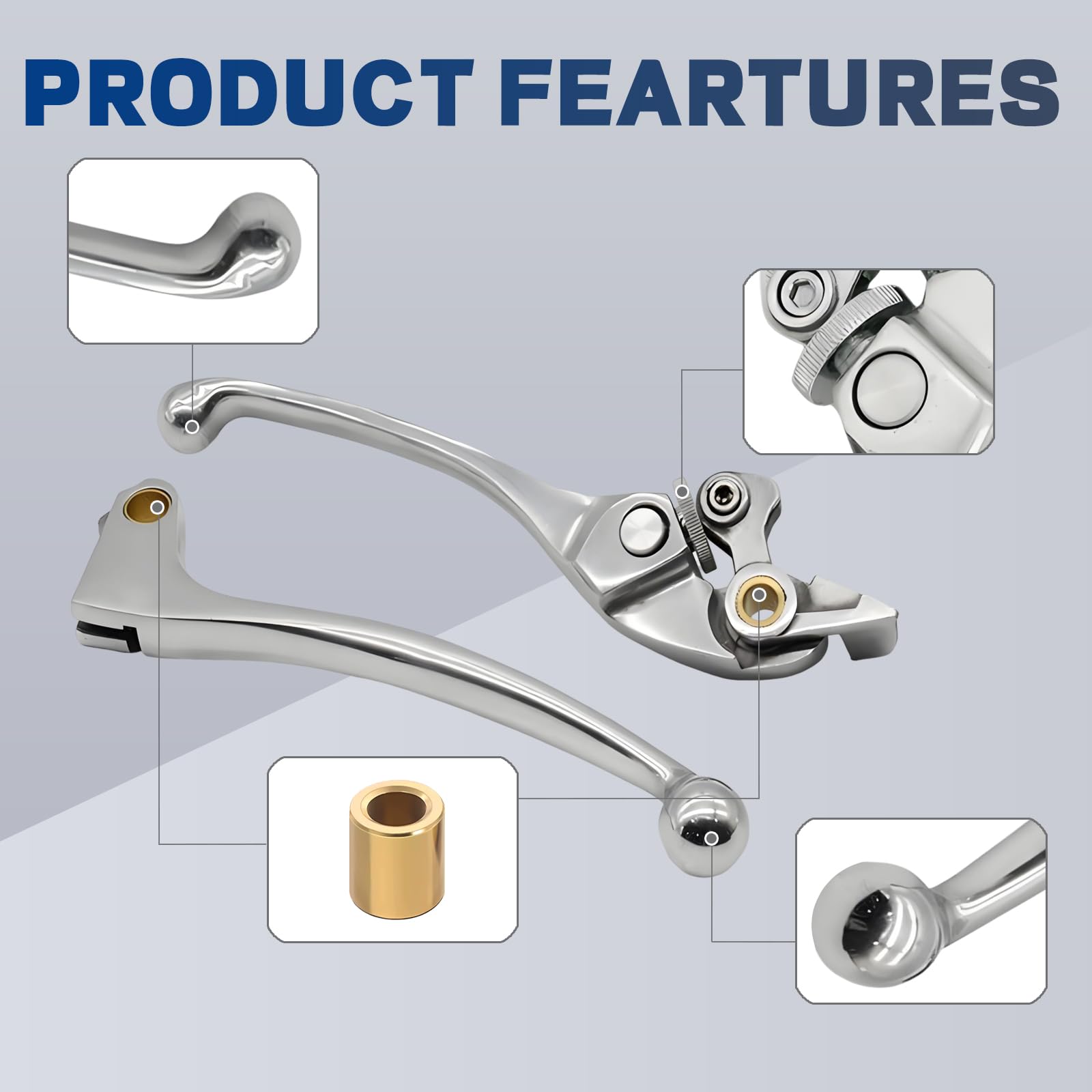 SYUU S Leve di frizione freno in lega di alluminio premium Compatibili con Honda CBR 600 F1/F2/F3/F4/F4i 87-07 CBR 900 RR 93-99 CB 900 919 Hornet 02-06 CB 600 Hornet 98-06 per Motociclette Polished