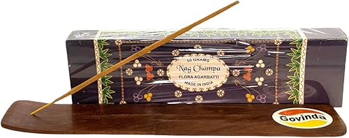 Miniatura 1 de Govinda Soporte para varillas de incienso con Flora Nag Champa Agarbatti (1.76 oz)