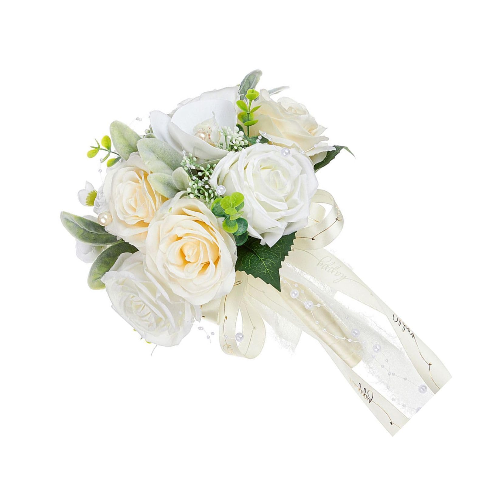 HDOYTXXM Artificial Flower Arrangements Artificial Bouquets for Ceremony, Wedding Decorations, Table Centerpieces Handheld Bridal