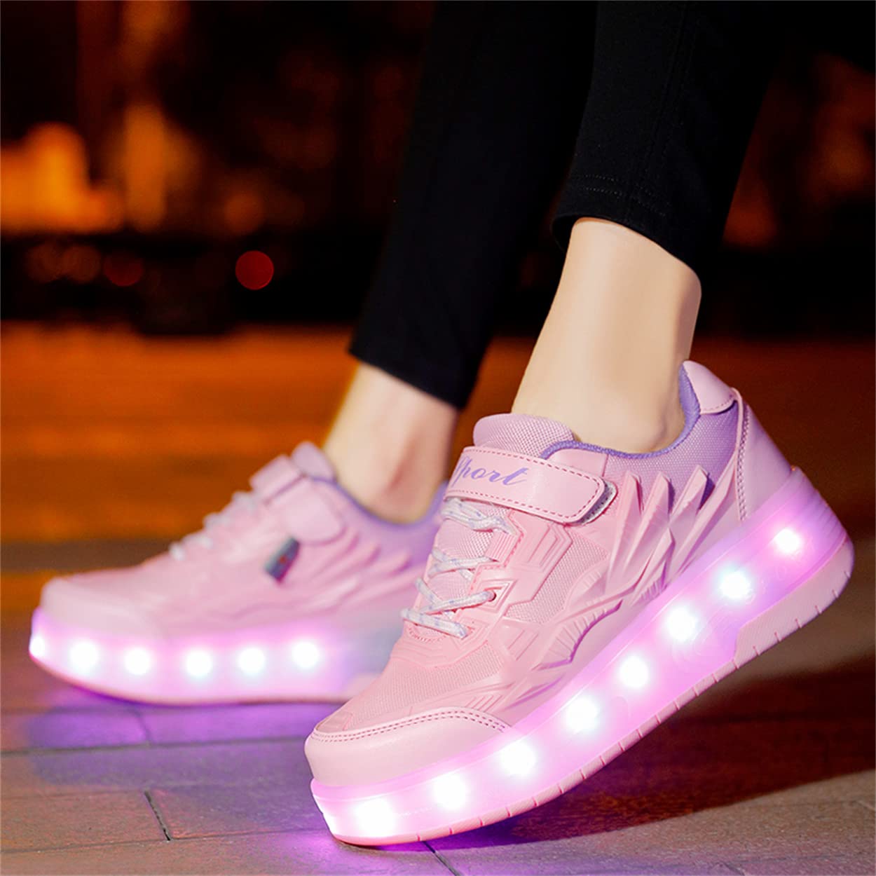 Zapatos con Ruedas Zapatillas con Dos Ruedas para niños y niña Led Luces Zapatillas con Ruedas Se Puede Bambas con Ruedas Regalo Creativo de Navidad y cumpleaños en el día de los Reyes