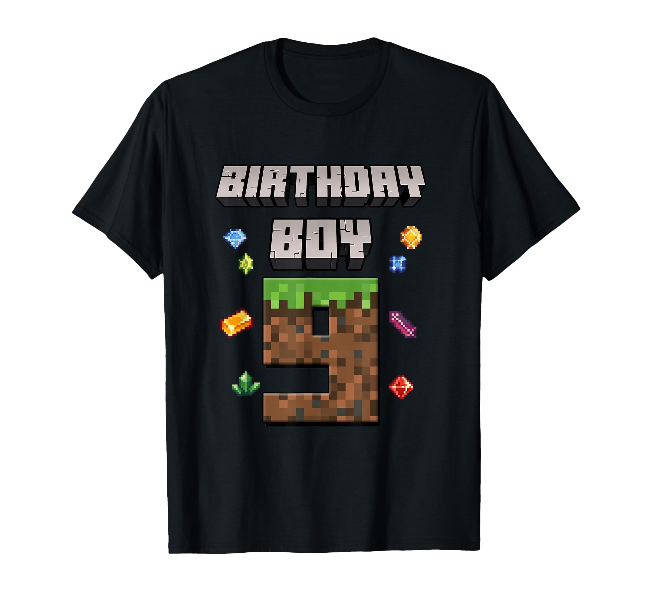 9th Birthday 9 Years Old Video Gamer Pixel Birthday Boys T-Shirt