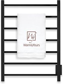 7-bar Matte Black Towel Warmer