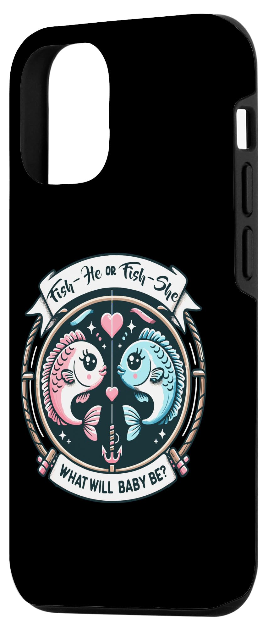 iPhone 15 Fish He or Fish She Gender Reveal Baby Shower Fishing Case - Image 2