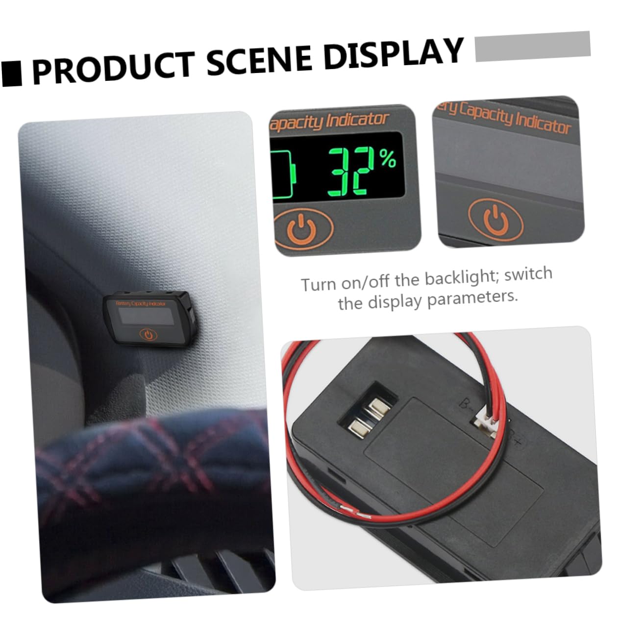 HOMSFOU 2pezzi Tester Digitale Di Capacità Batteria Con Display Lcd Percentuale Di Carica Per Batterie e Litio Compatibile Con Auto Camper Barche e Veicoli Elettrici