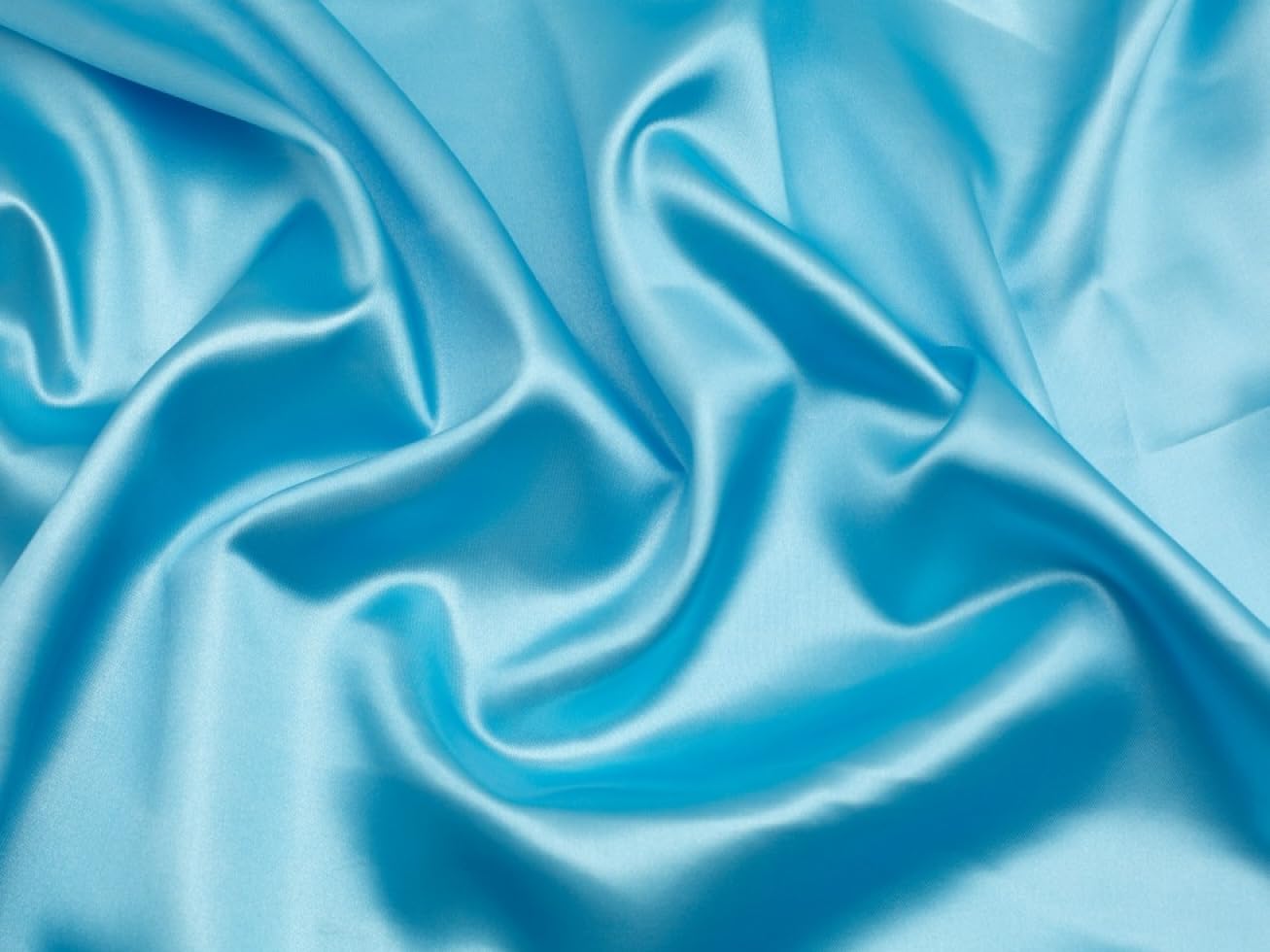 Minerva Turquoise Core Range Liquid Satin Fabric - Lightweight & Suitable For Dressmaking - Approx Width: 150Cm / 60" - Sold Per Metre