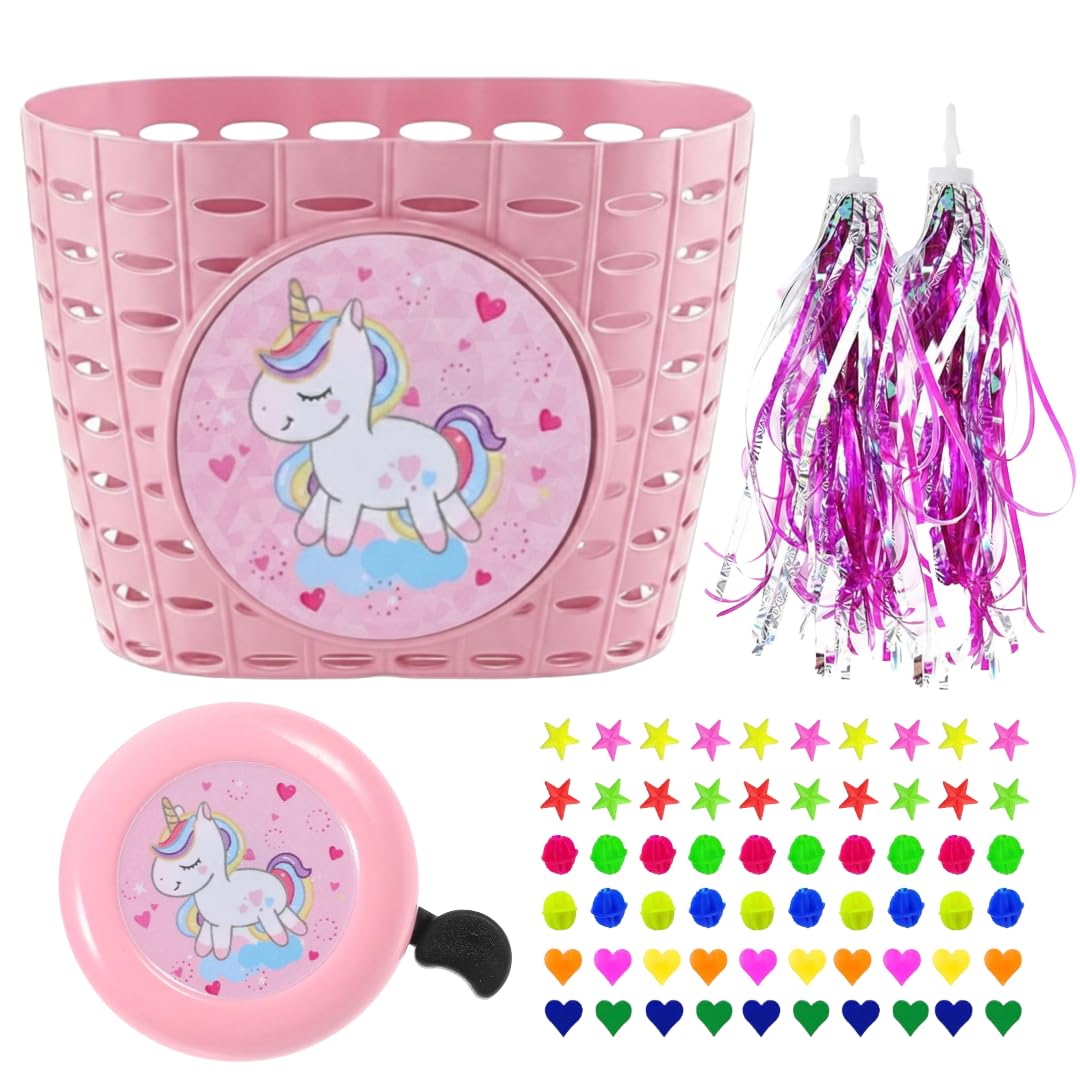 Kids Bike Basket Set - Unicorn & Dino Themes -13 Kids Bike Basket Set - Unicorn & Dino Themes -13