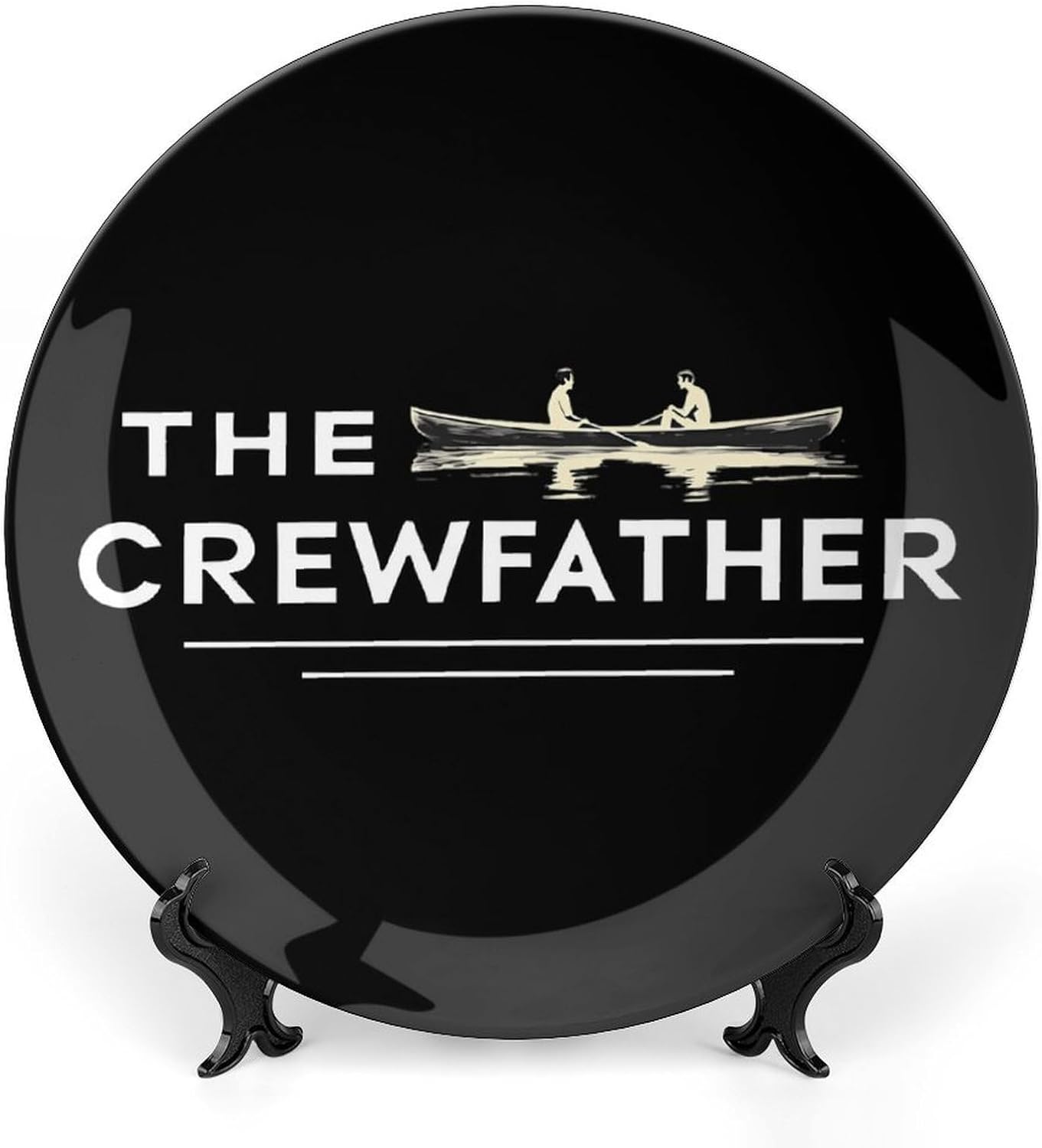 The Crewfather Crew Father Decorative Plates for Display Ceramic Plate Tray with Stand Hanger Home Decor