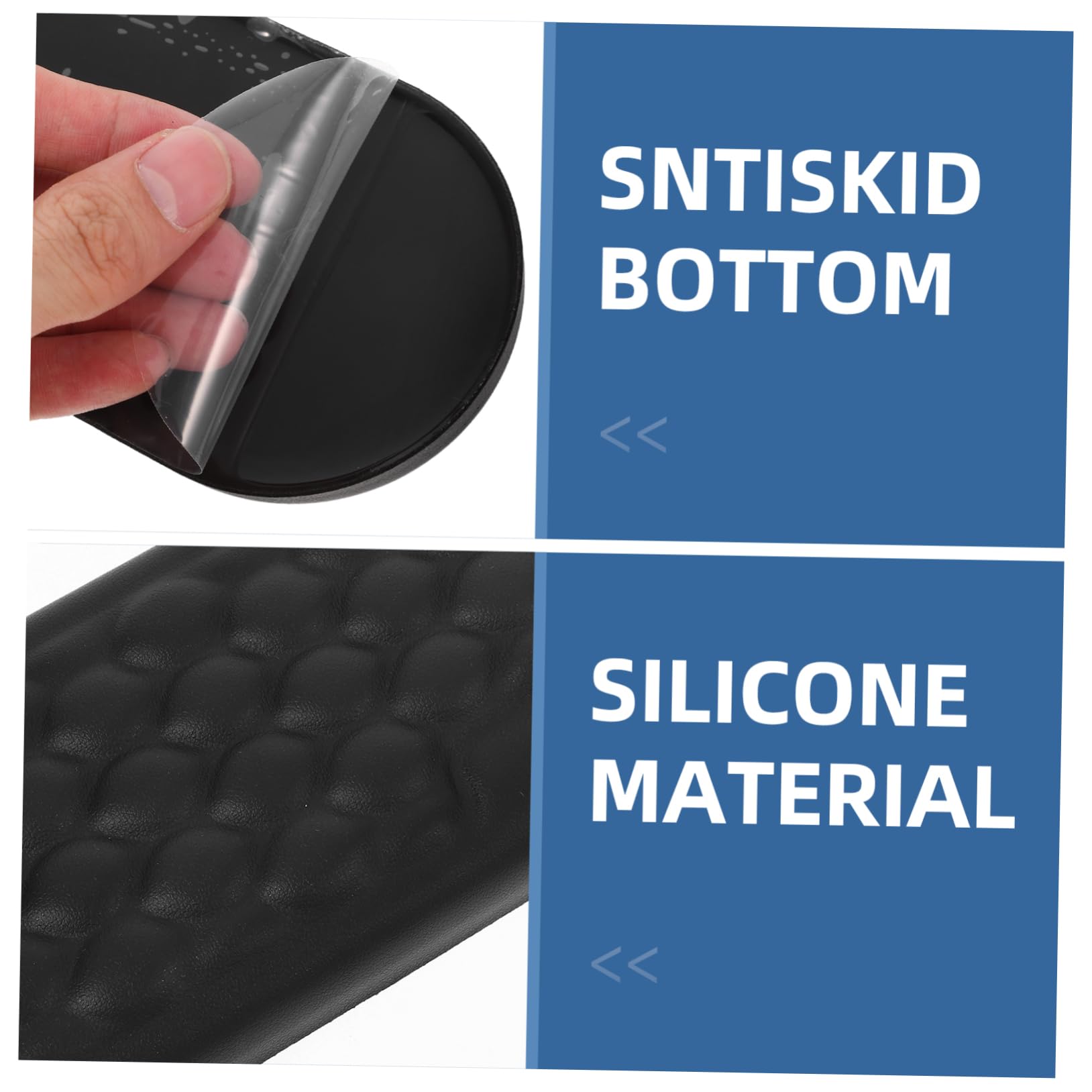 DOITOOL 1 Set Ergonomico Poggiapolsi per Tastiera Mouse in Silicone Antiscivolo Comfort per Ufficio Cuscinetto in Memory Foam per Digitazione
