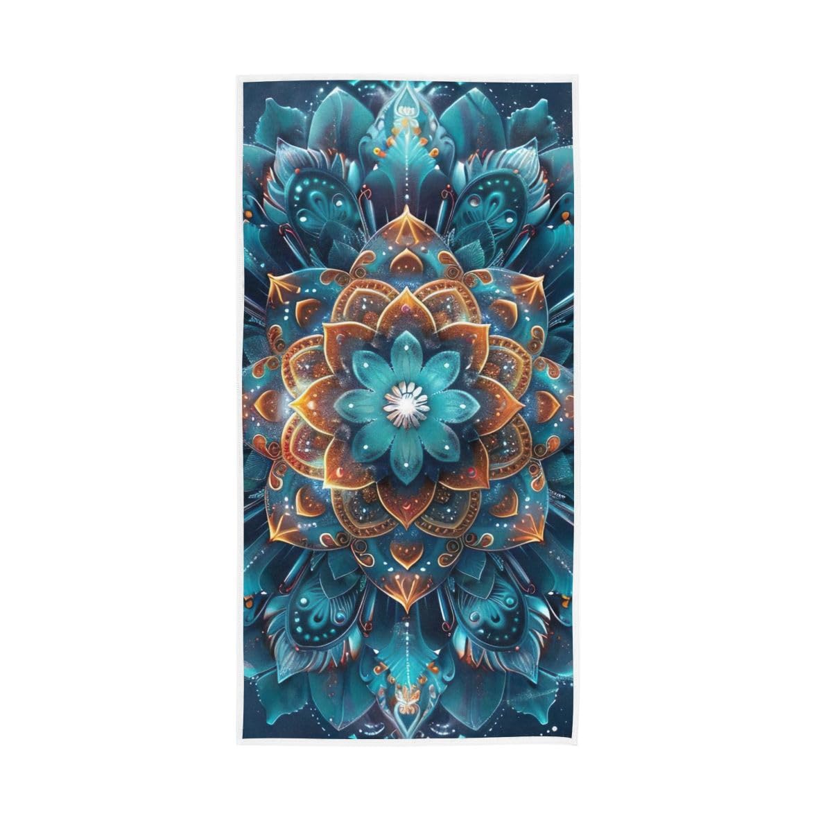 LSRCPD Mandala Floral Space Hand Towel, Soft Towels for Bathroom, Gym, Hotel, Spa 15 x 30 Inches