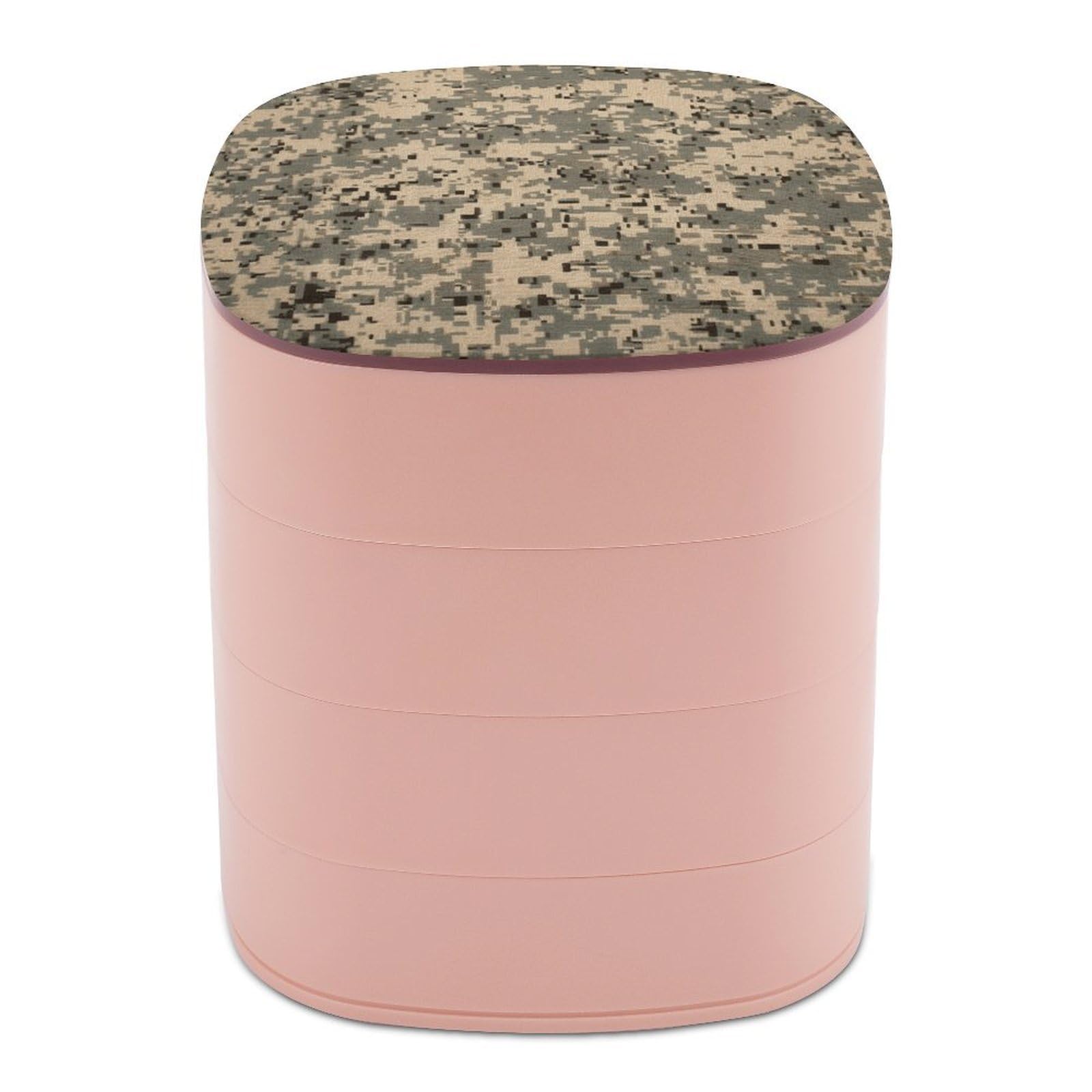 VstaDank Army Digital Camouflage Jewelry Case Women Portable Travel Jewelry Box Rotating Jewelry Organizer with Mirror Multi-Layer Necklace Ring Earring Storage Box for Bracelets Rings
