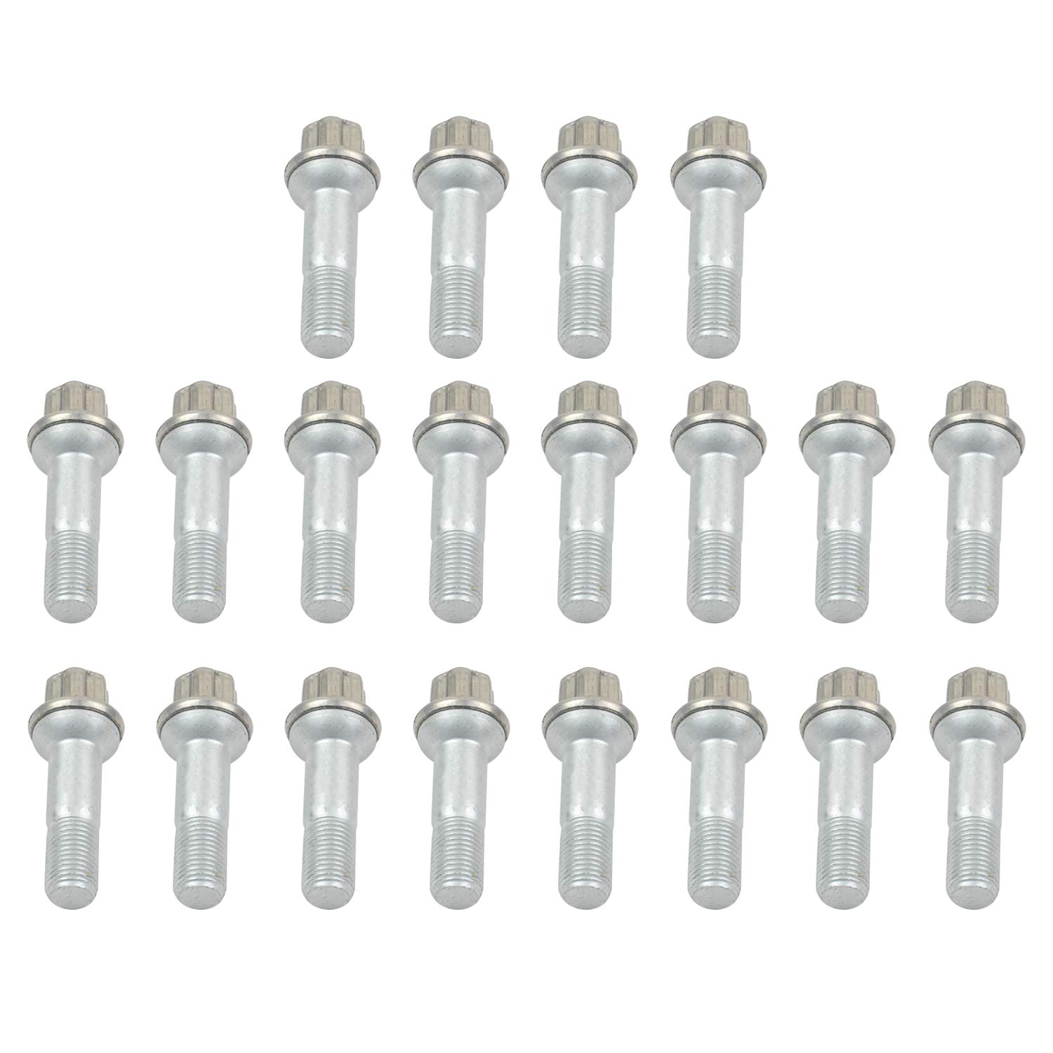 Bisenya 20x Boulons de Roue M14 x 1.5 Compatible avec W221 CL500 0009902207 | Compatible avec Classe GL GLE S M R W166 C216 X166 ML400 500 S420 CL500, 0009905407