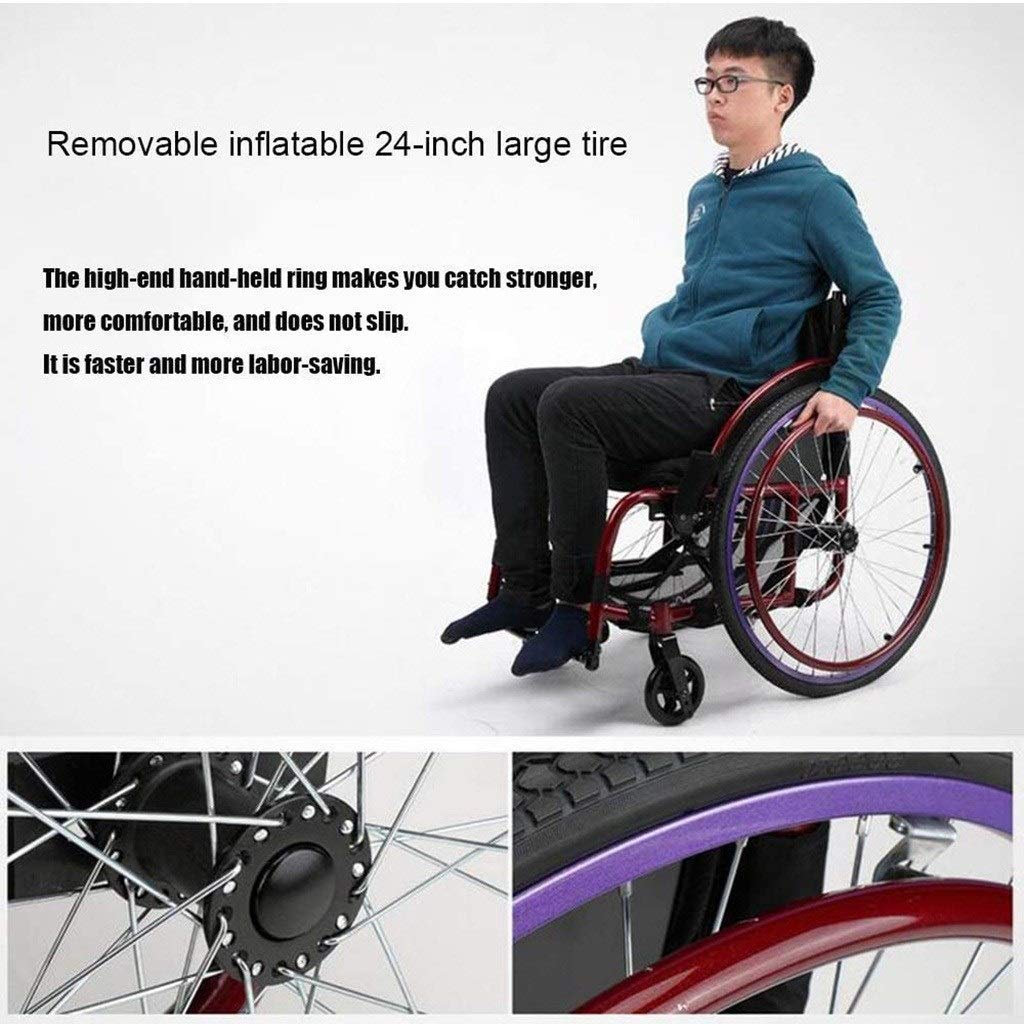 MU Ocio, Empuje Autopropulsada de Diseño Ergonómico Plegable Rápido Desmontaje Inicio Al Aire Libre Vespa de Sillas de Ruedas Y Deportes