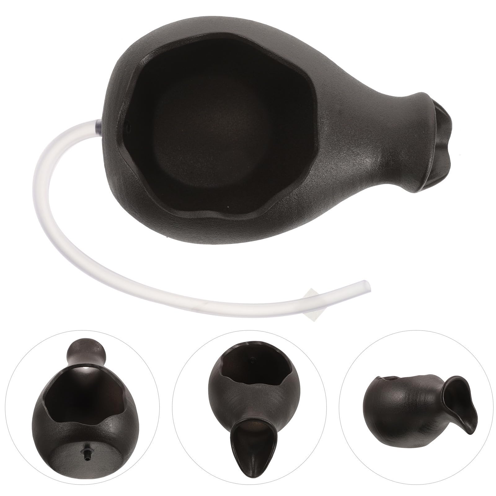 SHINEOFI Keramik Wasserfall Teichfilter mit Dekorativem Filter für Aquarium und Garten Schwarzer Keramischer Filter für Ruhigen Wassergarten im Außenbereich