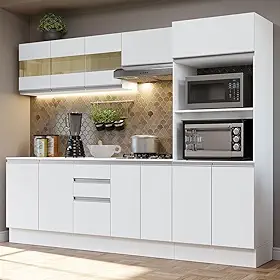 Armário de Cozinha Completa 100% Mdf 250 cm Smart Madesa 02