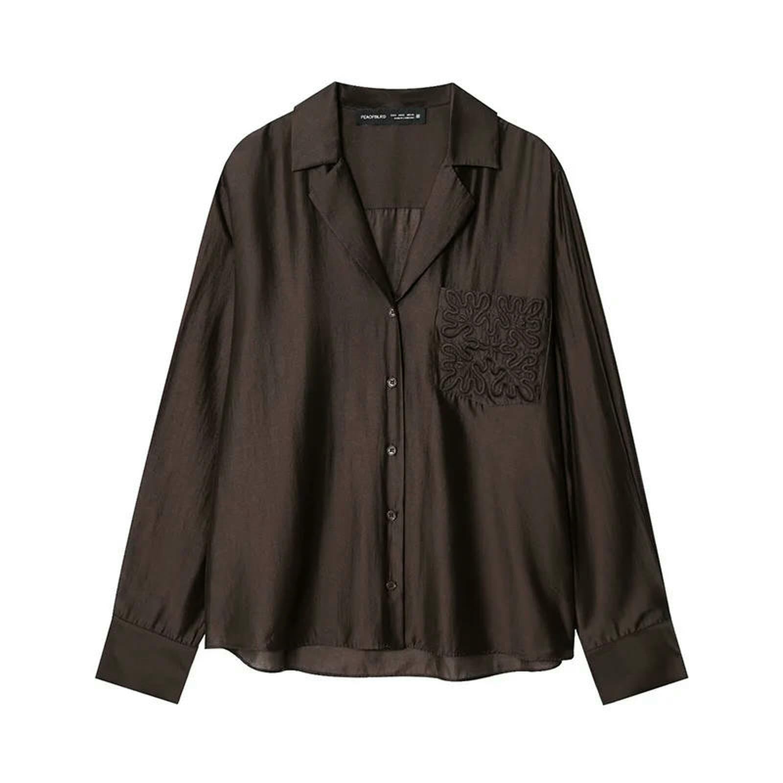 Camicia Donna Camicie Autunnali da Ufficio Eleganti E Larghe alla Moda Viaggio per Vacanze Chic Strada-Marrone Chiaro-s