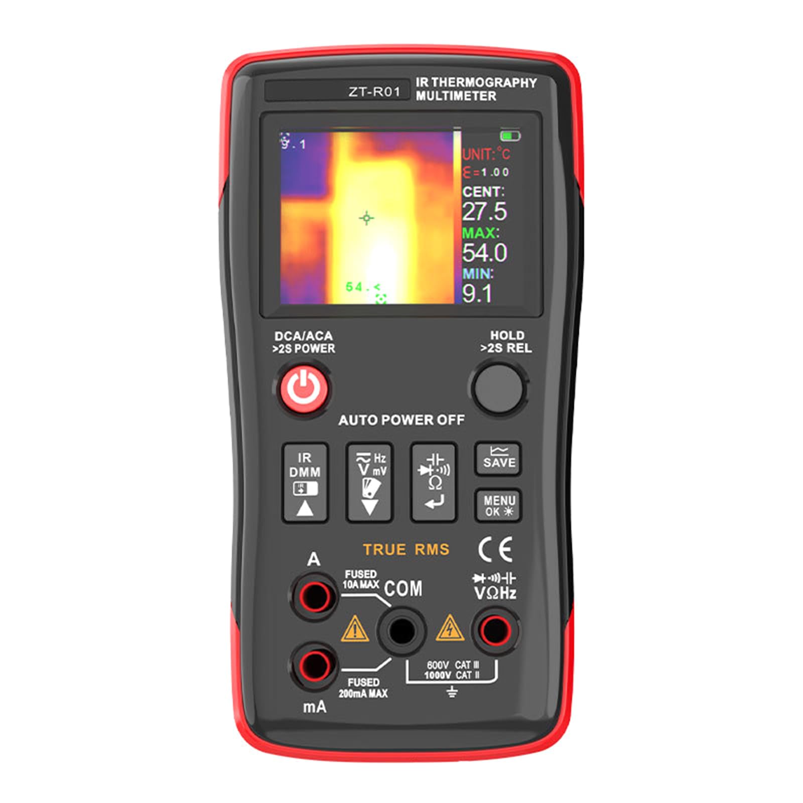 Compacted ABS Ultrared Thermometers Multimeter with Protective Case Ideal for Electrical Maintenance and Troubleshooting HVAC Diagnostic Multimeter