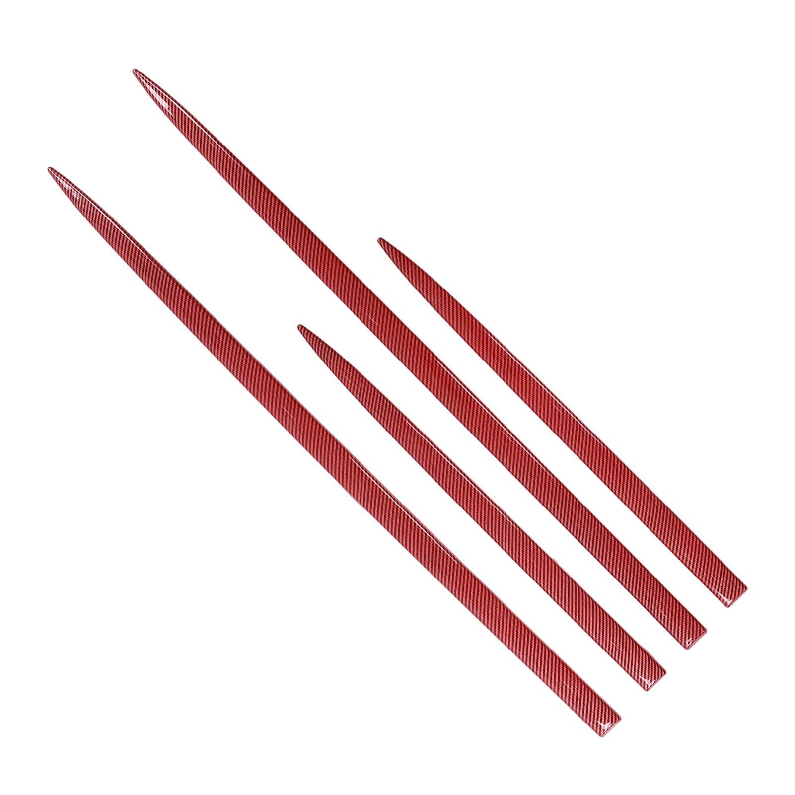 Ejoyous Embellecedor Lateral del Cuerpo Estilo de Fibra de Carbono Rojo Moldura Lateral del Cuerpo ABS 4 Piezas Protección Universal Autoadhesiva Impermeable para Puerta de Automóvil para Sedanes SUV