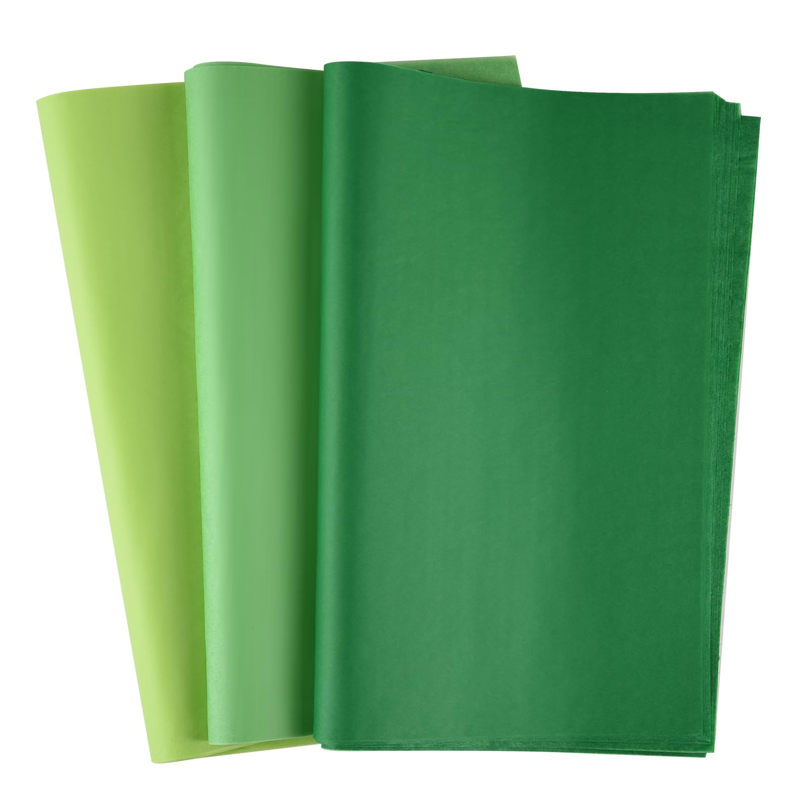 CHRORINE 50 Sheets Green Tissue Paper Multicolor Art Gift Wrapping Paper Bulk for Baby Shower Wedding Birthday DIY and Craft Decor