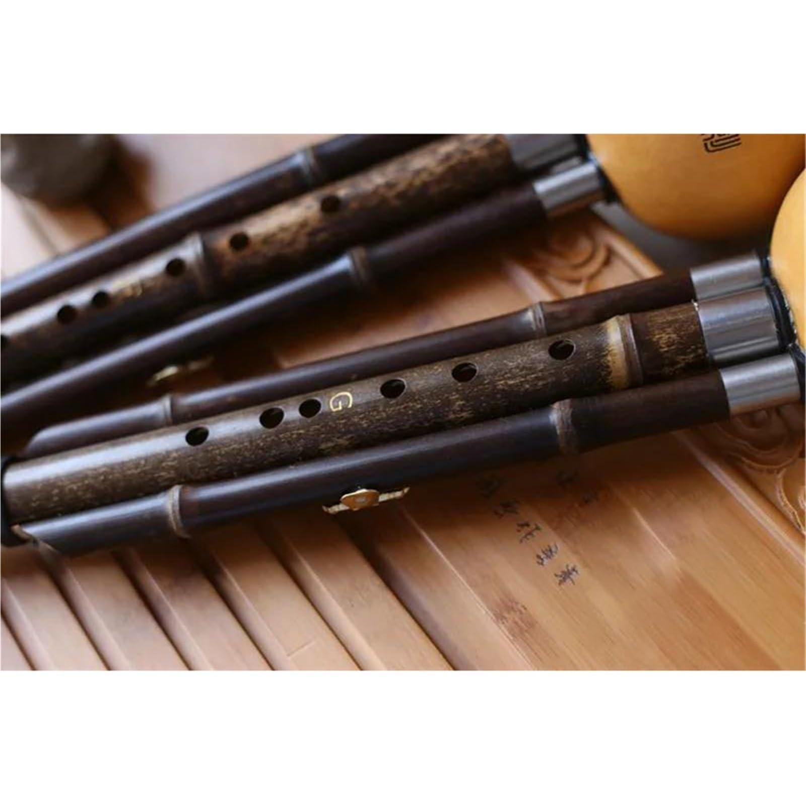 Hulusi Pour Les Débutants Flûte Hulusi En Bambou Noir Gourde Flauta Hulusi GF Clé Calebasse Flûte C BB Instrument Folklorique Calebasse Professionnelle(C)