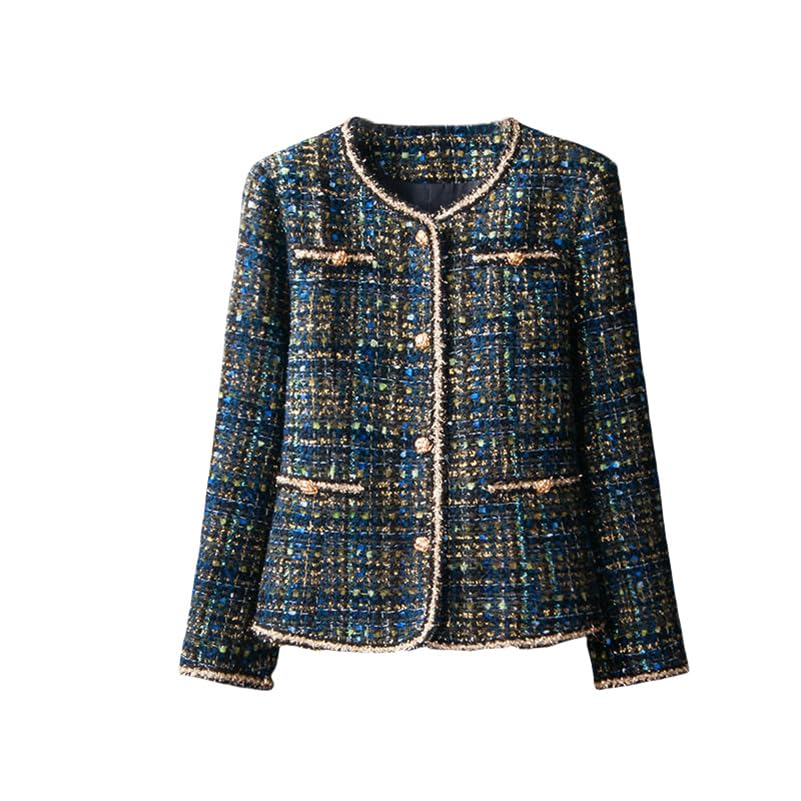 Veste courte en tweed brillant pour femme chic de printemps