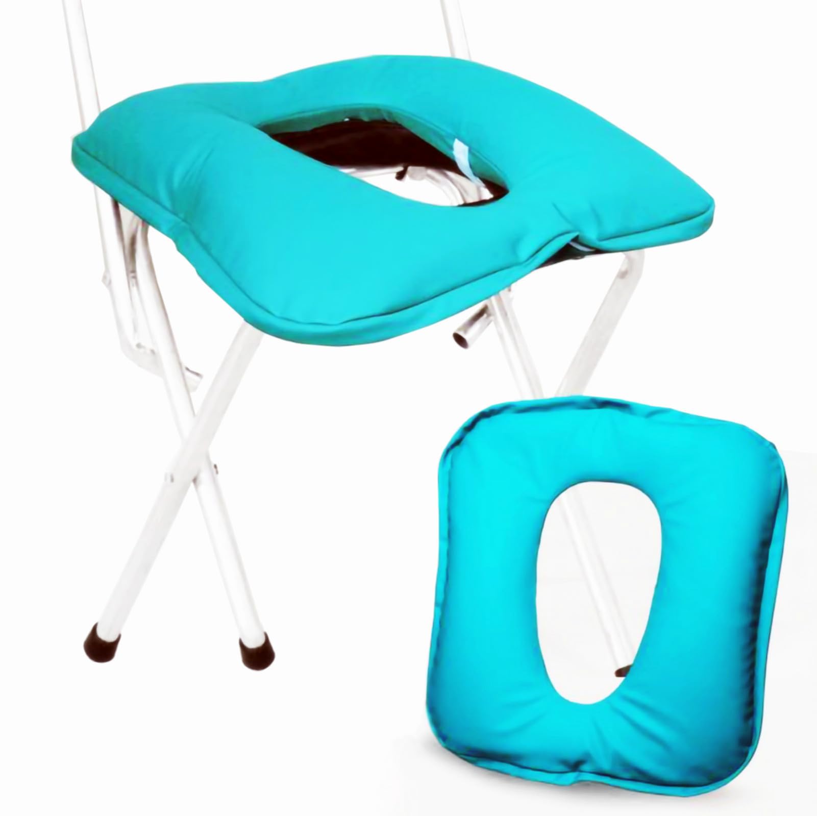 GFertre PU Bedside Commode Chair Cushion Universal Fit,Zipper Design,Washable PU Surface and PE Hose Layer Thick Sponge Soft Pad for Bedside Commode Seat Toilet Seat, Commode Padded Seat