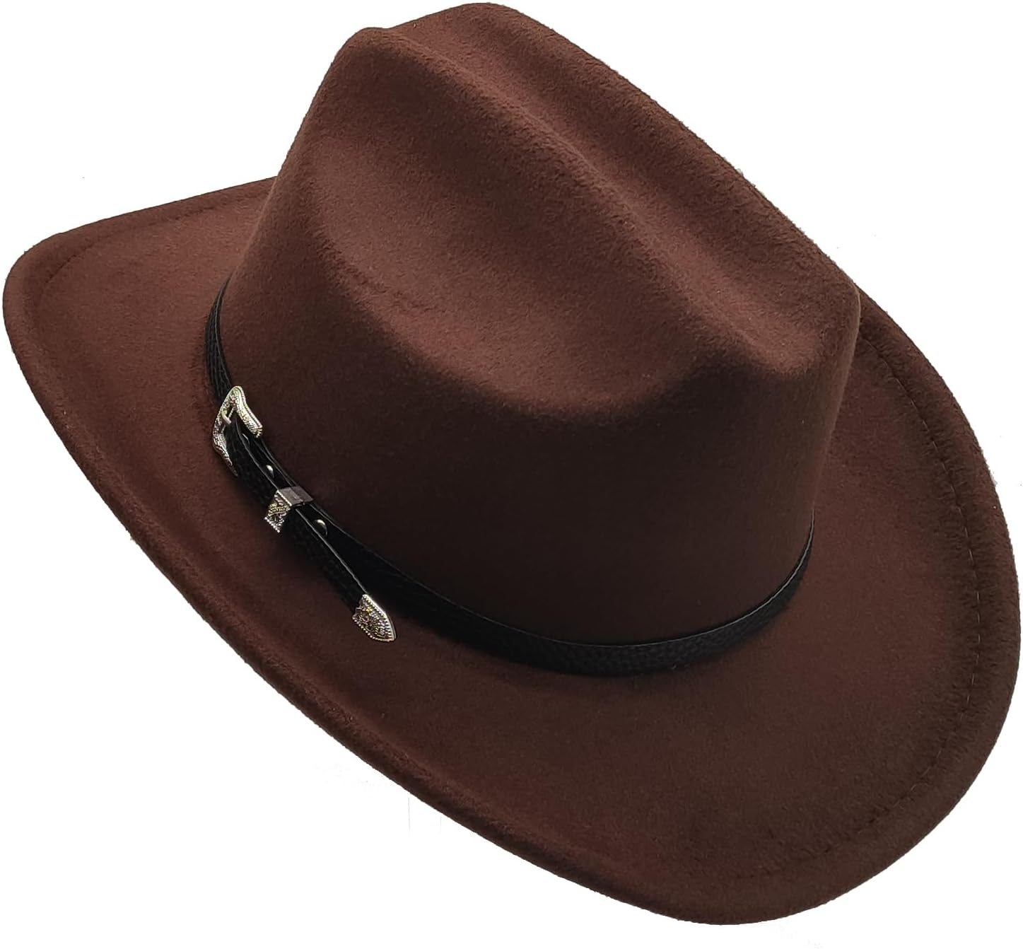 Willheoy Kids Cowboy Hat for Girls Boys Western Cowgirl Hat with Buckle Belt Unisex Wide Brim Fedora Hat Dress Up Costume - Image 5