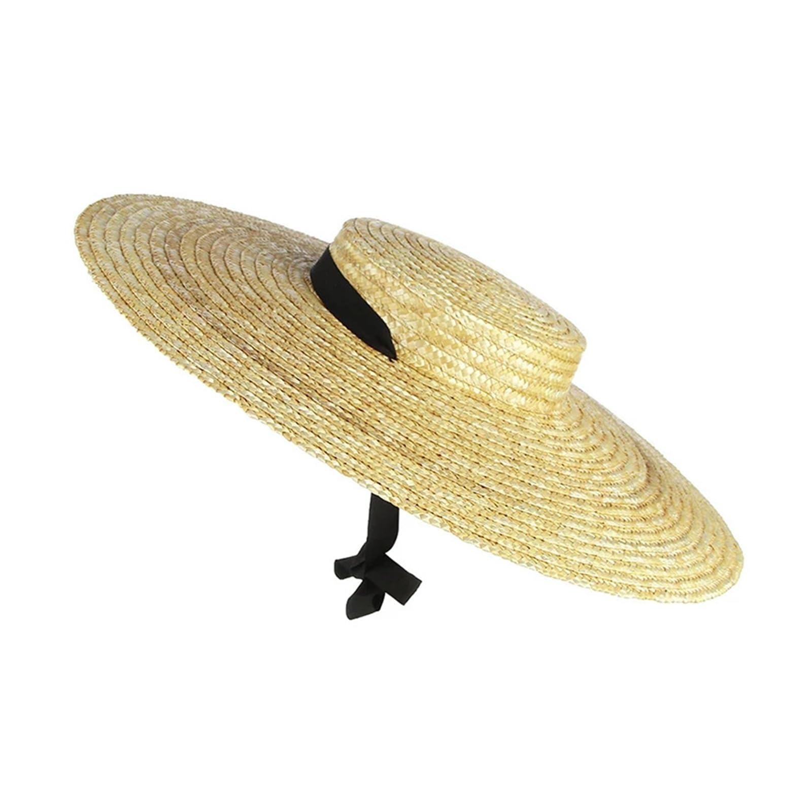 Generico Cappello di Paglia a Tesa Larga for Berretto da Spiaggia Estivo con Visiera Parasole Lunga e Cravatta Piatta