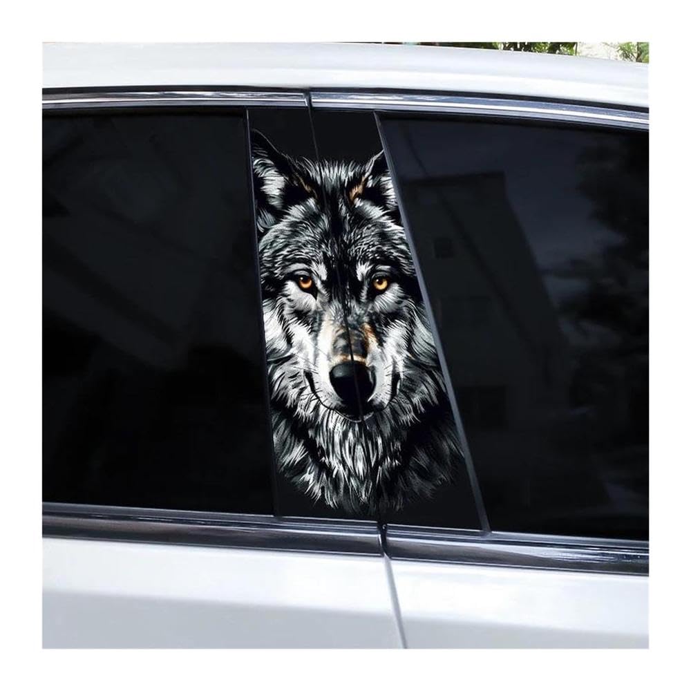 Body Parts 2pcs Wolf Eyes Animal Car B-Pillar Waterproof Sticker Covering Scratched(I)