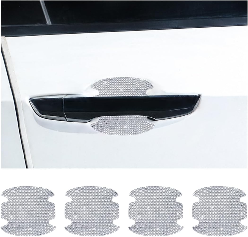 BESULEN 4 Pcs Crystal Car Door Handle Protector, Rhinestone
