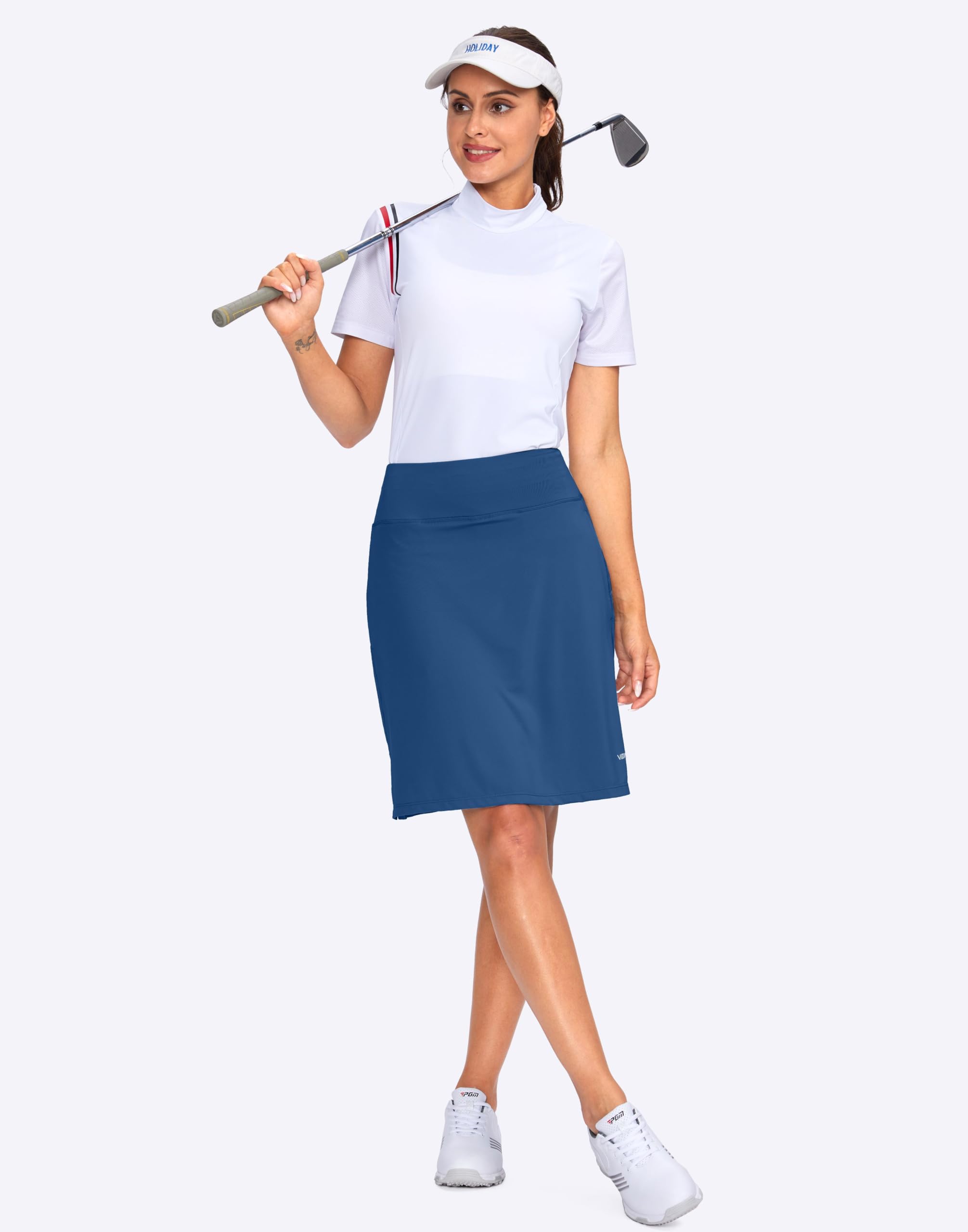 Viodia Falda pantalón de 50,8 cm hasta la Rodilla para Mujer, con protección UPF50+, Falda atlética de Tenis y Golf para Mujer, Faldas Casuales de Verano
