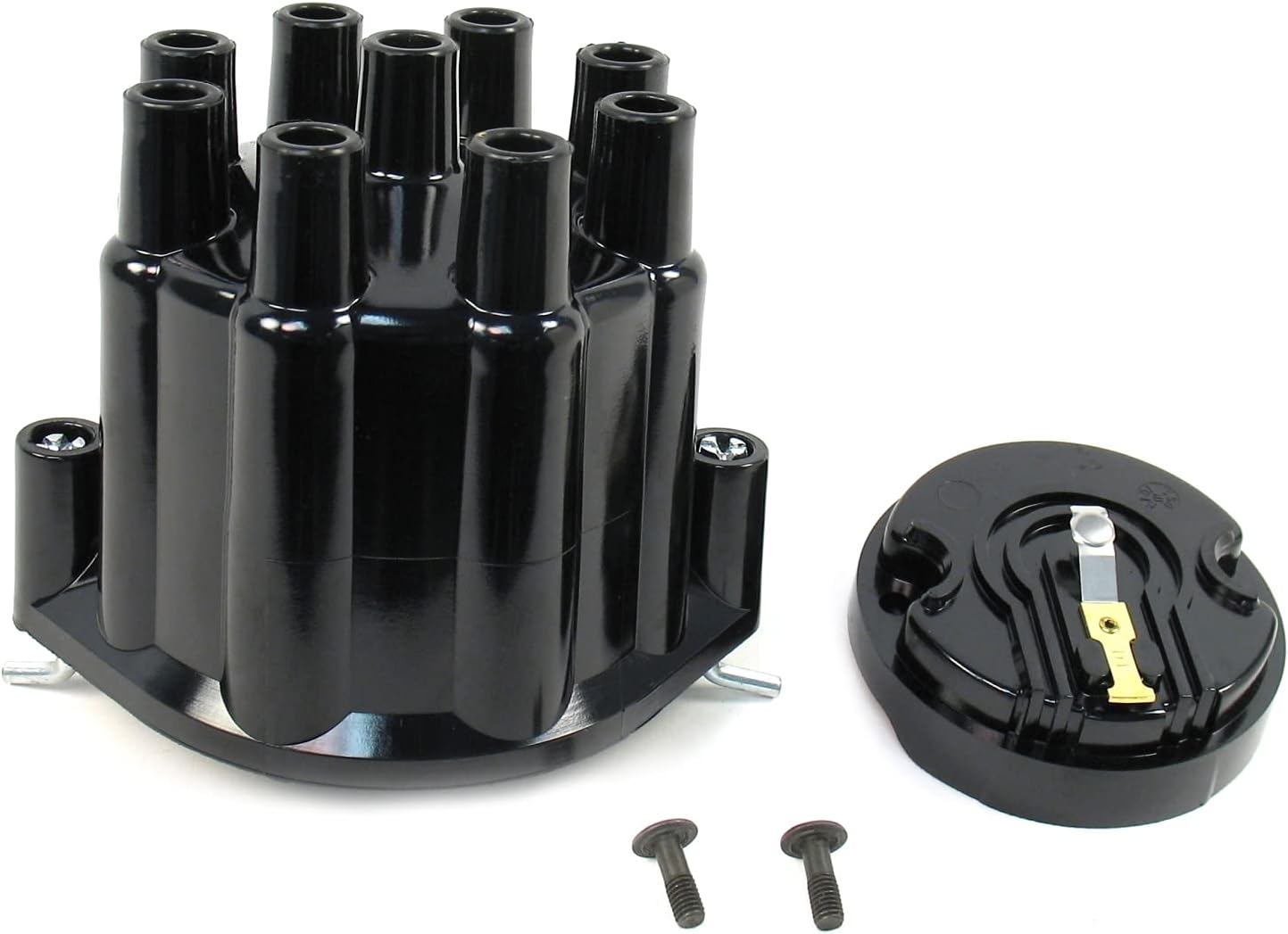 PerTronix D600700 Flame-Thrower Billet Electronic Ignition Distributor Cap and Rotor Kit, 8 Cylinder Engine, Black