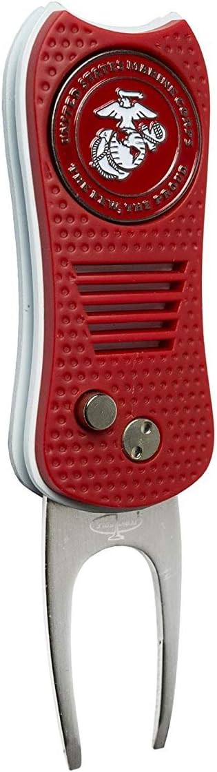 Team Golf U.S. Marines Switchblade Divot Tool with Ball Marker, magnetically Attached