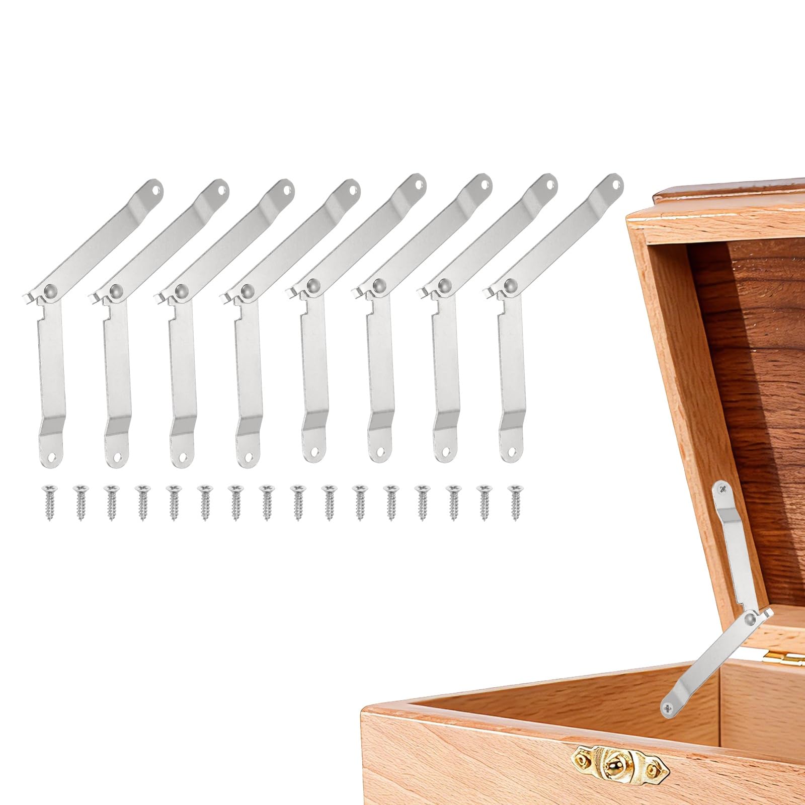 Charnière de support pliable uxcell en fer 180° pour meubles et boîtes 8 pièces