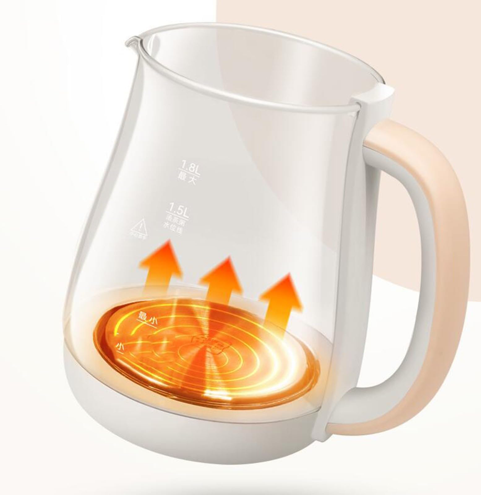 Health Jar, Multifunctional Kettle, 1.8L Household Glass Health Jar, Teapot, Electric Hot Water Kettle, Functional Health Care Pot White — view 5