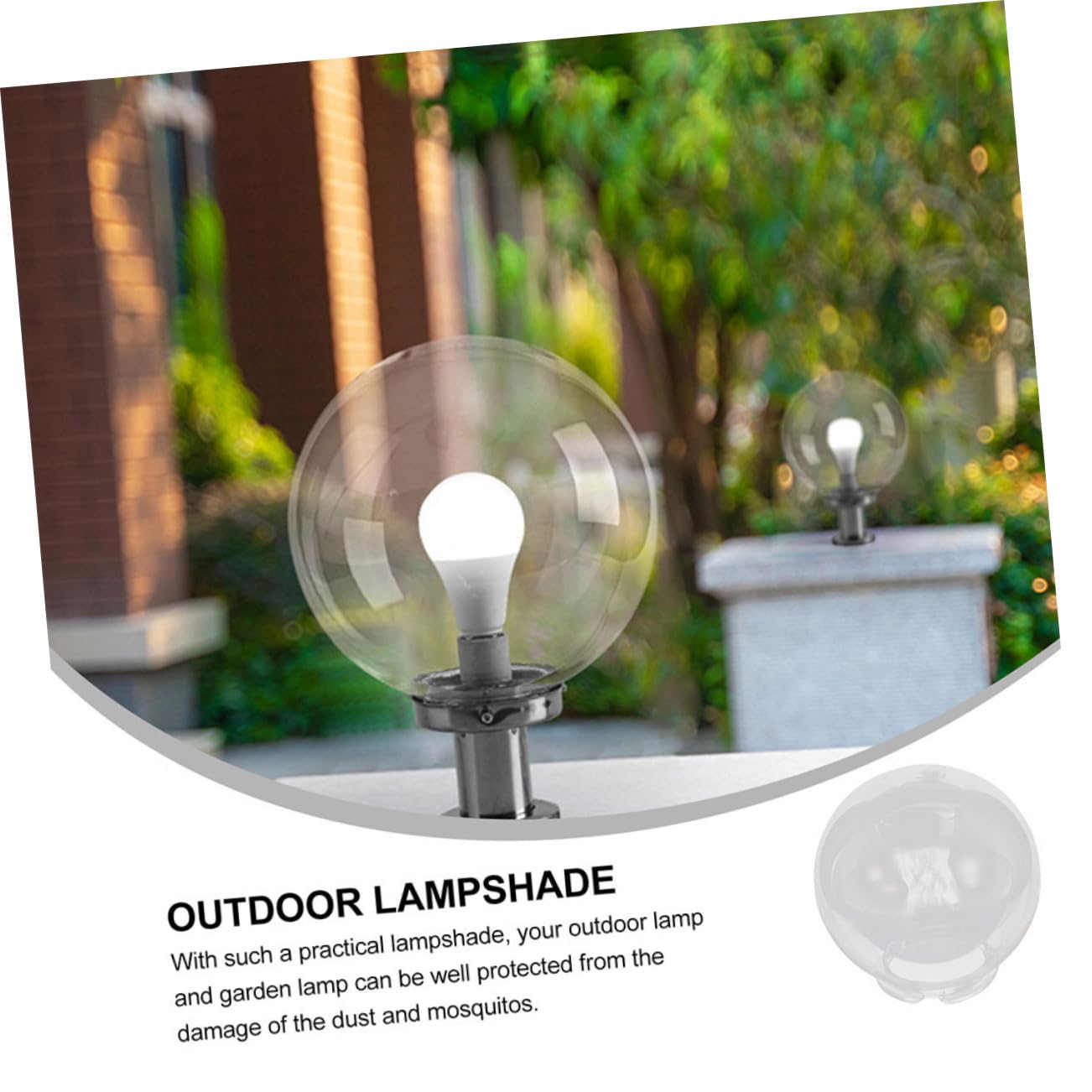 Sfera Lampione Giardino in Plastico Resistente Agli Urti, Facile da Installare, per Illuminazione Esterna e Piazze, come Ricambio per Lampade a Globo