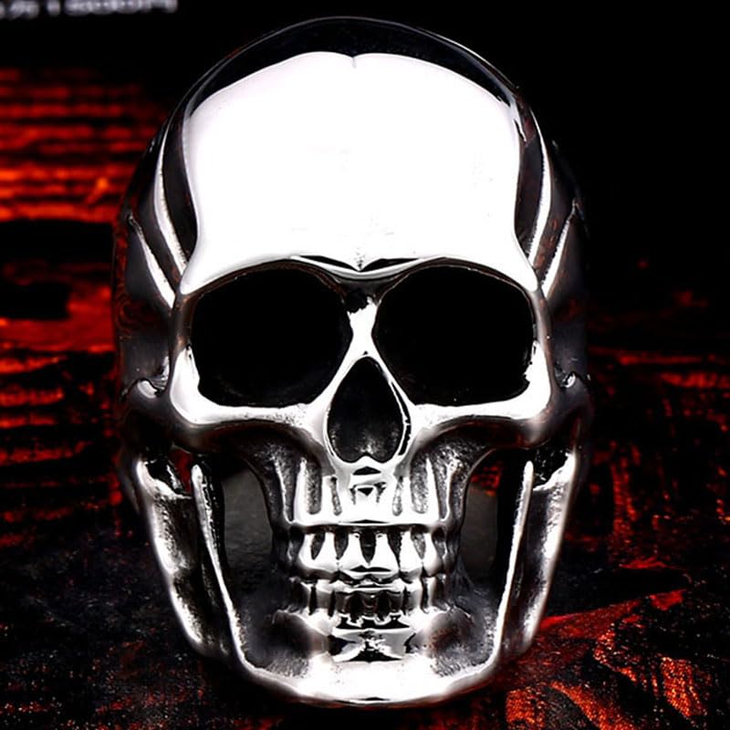 Image of Genuine Stainless Steel Ring Jewelry for Men Fashion Punk Biker Skull Rings